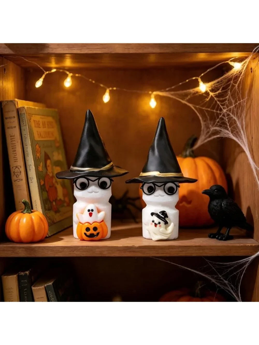 Adorable 2PC White Ghost Halloween Decor - 3.5